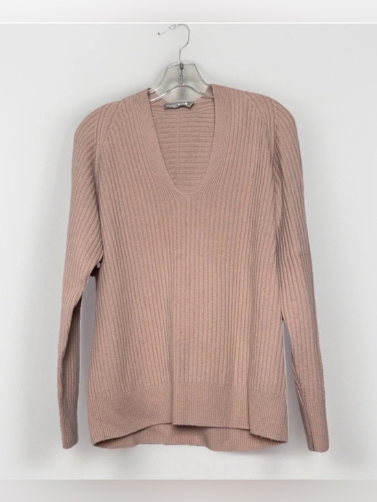 Vince Sweaters - Vince Blush Pink Cashmere Wool Ribbed V Neck Sweater Medium